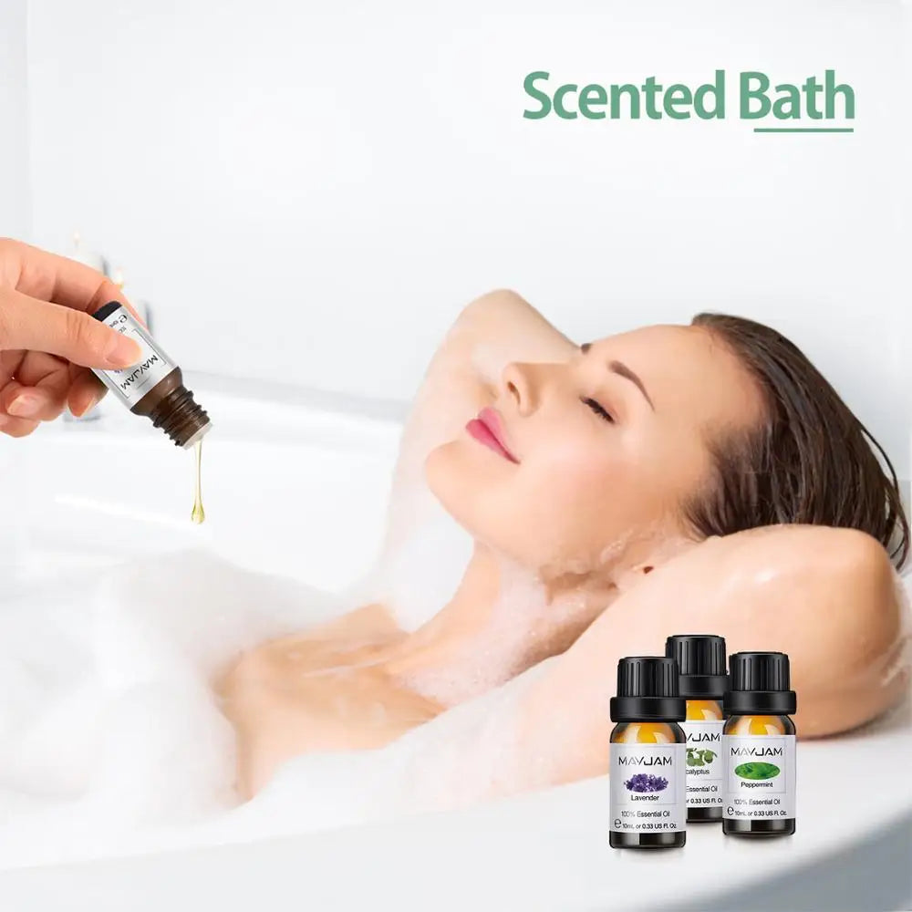 MAYJAM 6pcs Pure Essential Oils Kit For Humidifier Diffusers Lavender Eucalyptus Peppermint Tea tree Sweet Orange Lemongrass