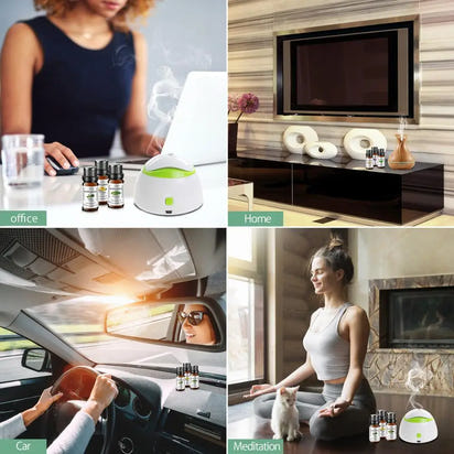 MAYJAM 6pcs Pure Essential Oils Kit For Humidifier Diffusers Lavender Eucalyptus Peppermint Tea tree Sweet Orange Lemongrass