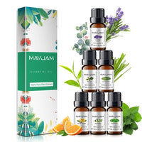 MAYJAM 6pcs Pure Essential Oils Kit For Humidifier Diffusers Lavender Eucalyptus Peppermint Tea tree Sweet Orange Lemongrass