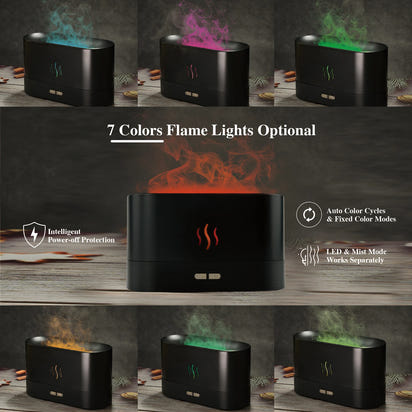 MAYJAM Essential Oil Humidifier Gift Set 20 Bottles Aroma Oils Lavender Eucalyptus Vanilla with Flame Air Diffuser Humidifier