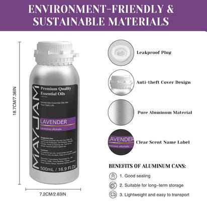 MAYJAM 500ML Essential Oil Lavender Jasmine Eucalyptus Vanilla Peppermint Sandalwood 2024 New Aroma Oil For Soaps Candle Making