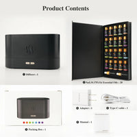 MAYJAM Essential Oil Humidifier Gift Set 20 Bottles Aroma Oils Lavender Eucalyptus Vanilla with Flame Air Diffuser Humidifier