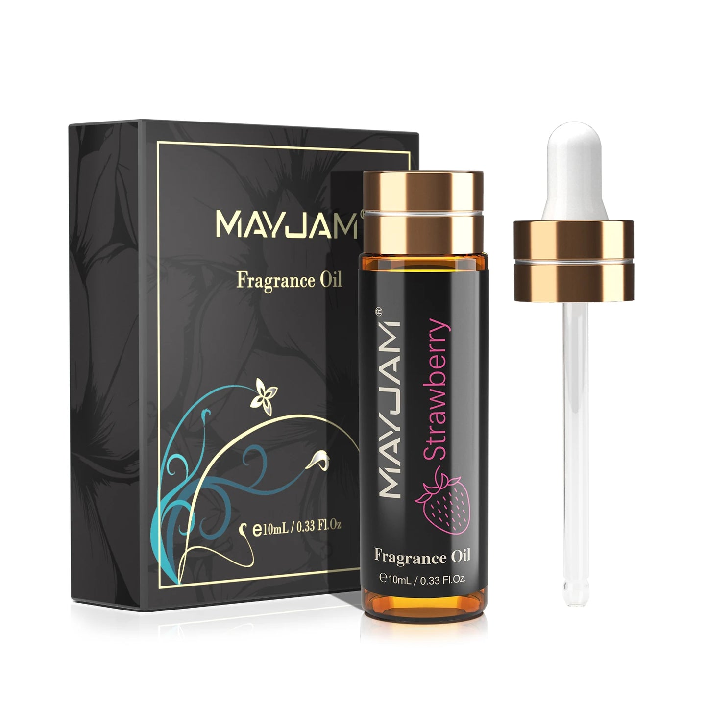 MAYJAM 10ml Fragrance Oil with Dropper Strawberry Coconut Cherry Orange Blossom Aroma Oil For Women and Men's