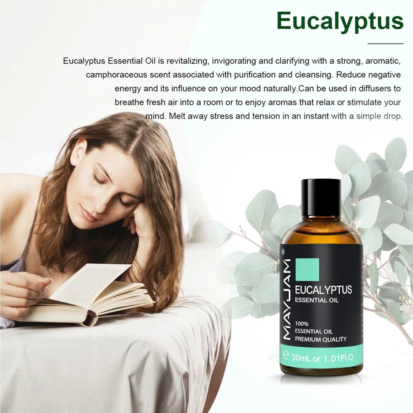 MAYJAM 3pcs/set Essential Oils 30ml Eucalyptus Sweet Orange Bergamot Aroma Oil For Diffuser