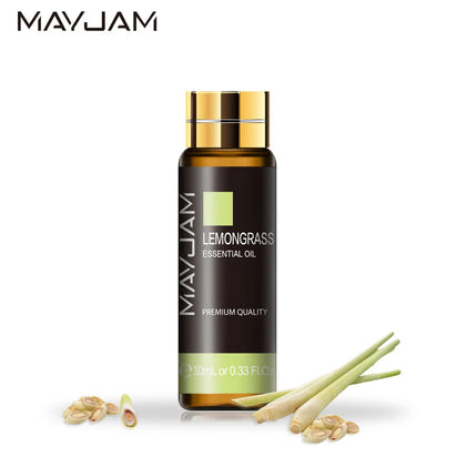 MAYJAM Lavender Jasmine Eucalyptus Vanilla Sandalwood Mint 10ml Natural Plant Essential Oil with Dropper For Diffuser Humidifier