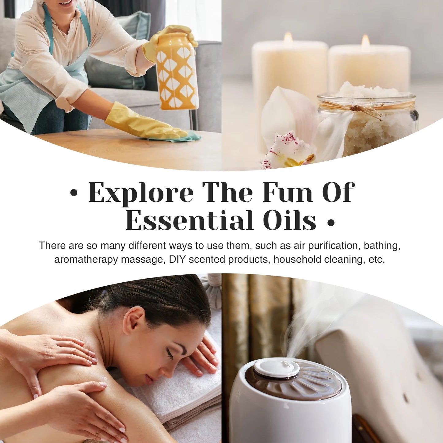 MAYJAM 500ML Essential Oil Lavender Jasmine Eucalyptus Vanilla Peppermint Sandalwood 2024 New Aroma Oil For Soaps Candle Making