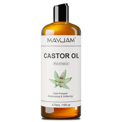 MAYJAM 473ml/16fl.oz Pure Natural Carrier Oil for Body Face Massage Castor Vegetable Glycerin Grapeseed Jojoba Coconut Oil